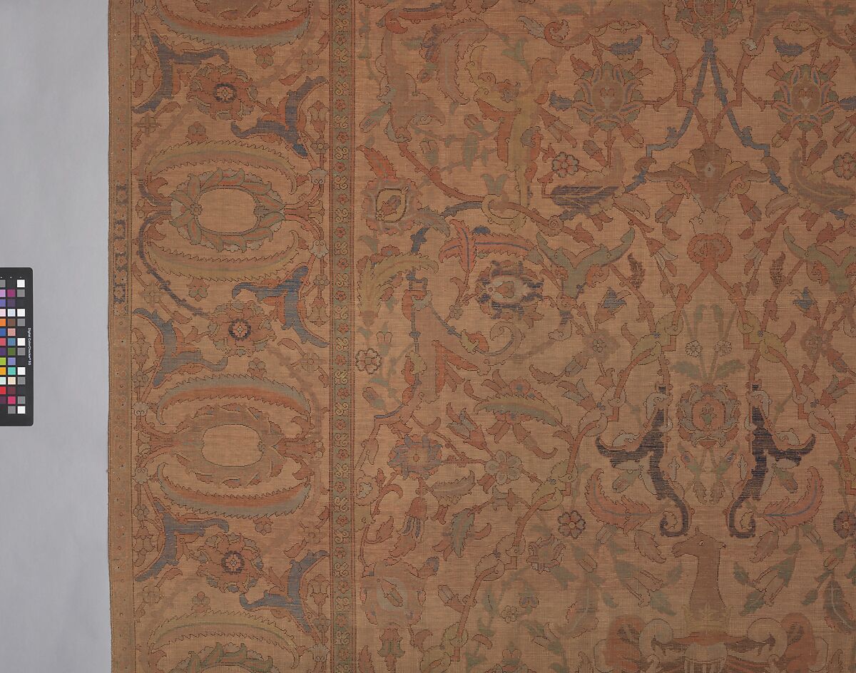 The Czartoryski Carpet, Cotton (warp), silk (weft and pile), metal wrapped thread; asymmetrically knotted pile, brocaded