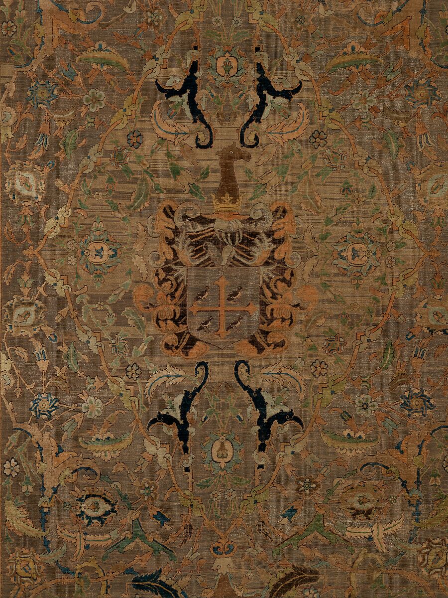 The Czartoryski Carpet, Cotton (warp), silk (weft and pile), metal wrapped thread; asymmetrically knotted pile, brocaded
