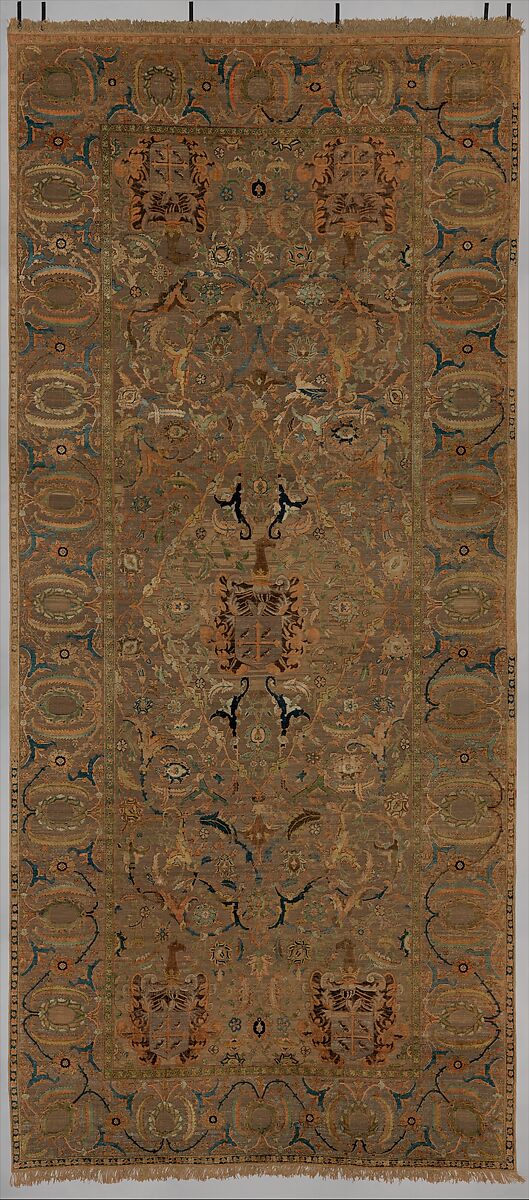 The Czartoryski Carpet, Cotton (warp), silk (weft and pile), metal wrapped thread; asymmetrically knotted pile, brocaded 