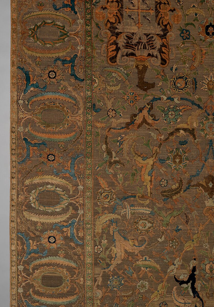 The Czartoryski Carpet, Cotton (warp), silk (weft and pile), metal wrapped thread; asymmetrically knotted pile, brocaded