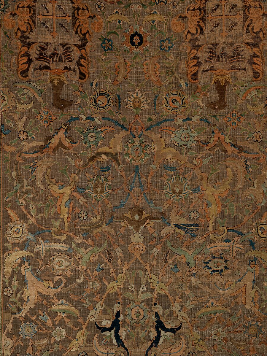 The Czartoryski Carpet, Cotton (warp), silk (weft and pile), metal wrapped thread; asymmetrically knotted pile, brocaded