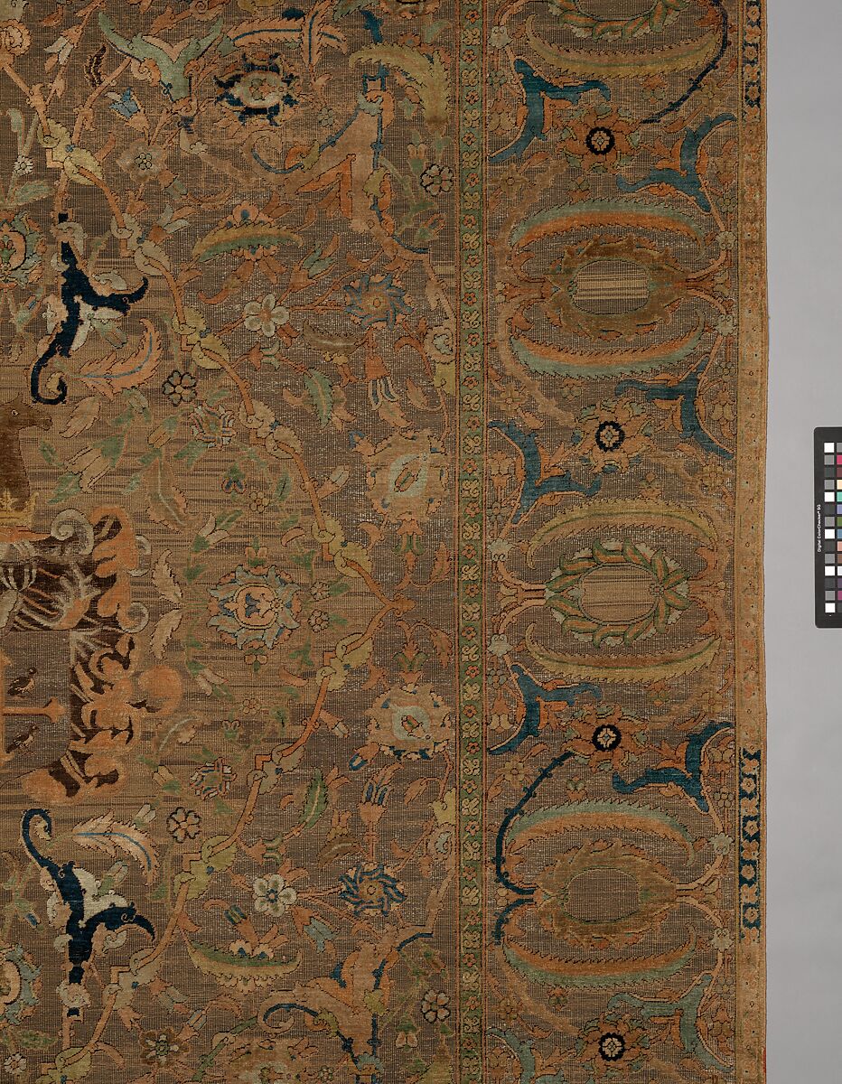 The Czartoryski Carpet, Cotton (warp), silk (weft and pile), metal wrapped thread; asymmetrically knotted pile, brocaded