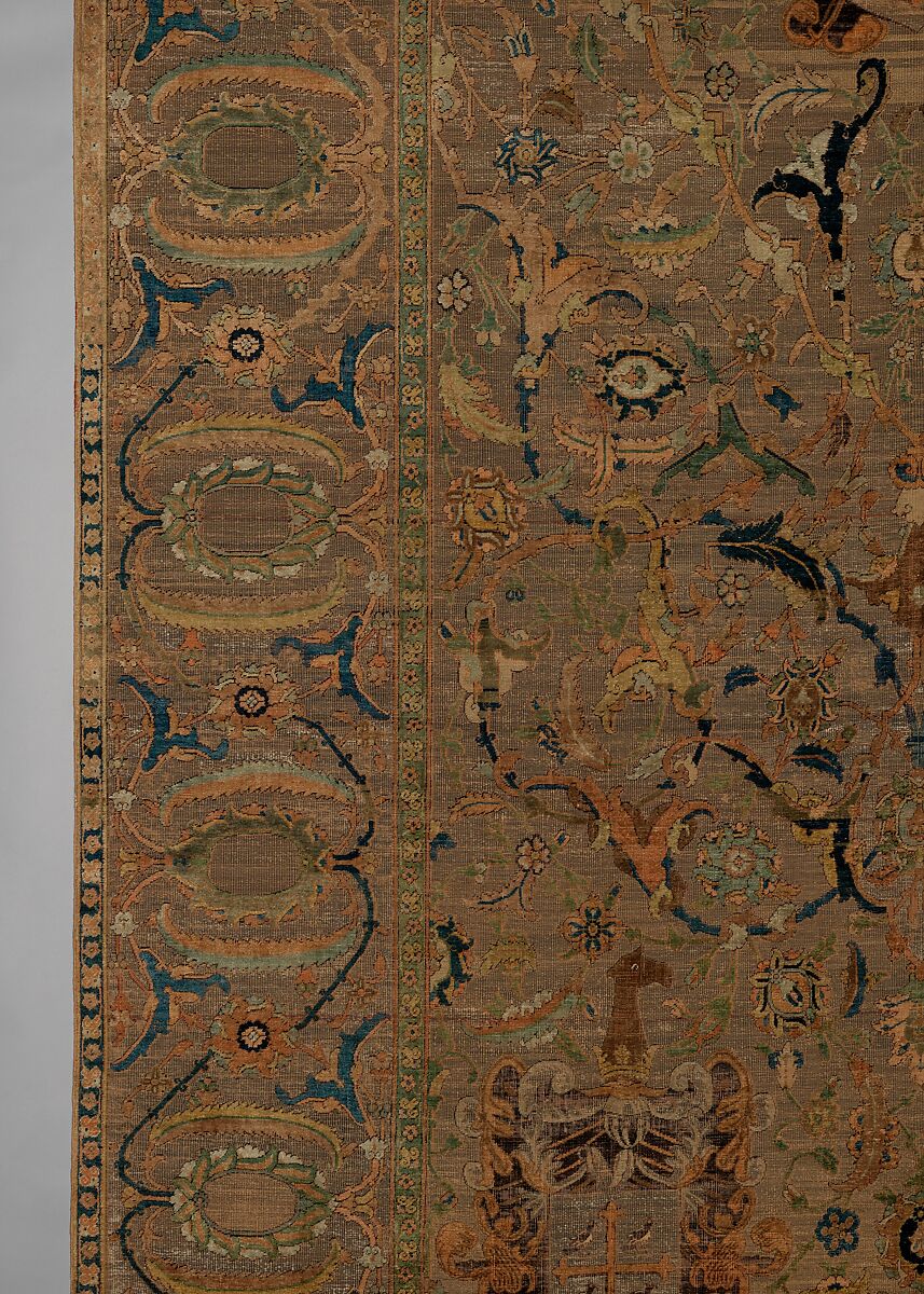 The Czartoryski Carpet, Cotton (warp), silk (weft and pile), metal wrapped thread; asymmetrically knotted pile, brocaded