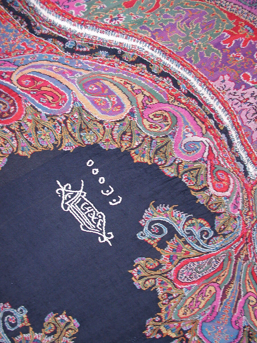 Shawl, Wool; woven and embroidered