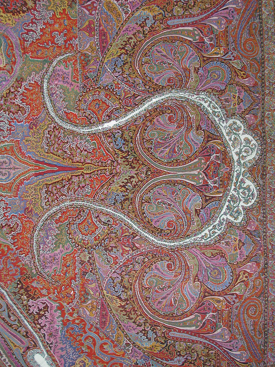 Shawl, Wool; woven and embroidered