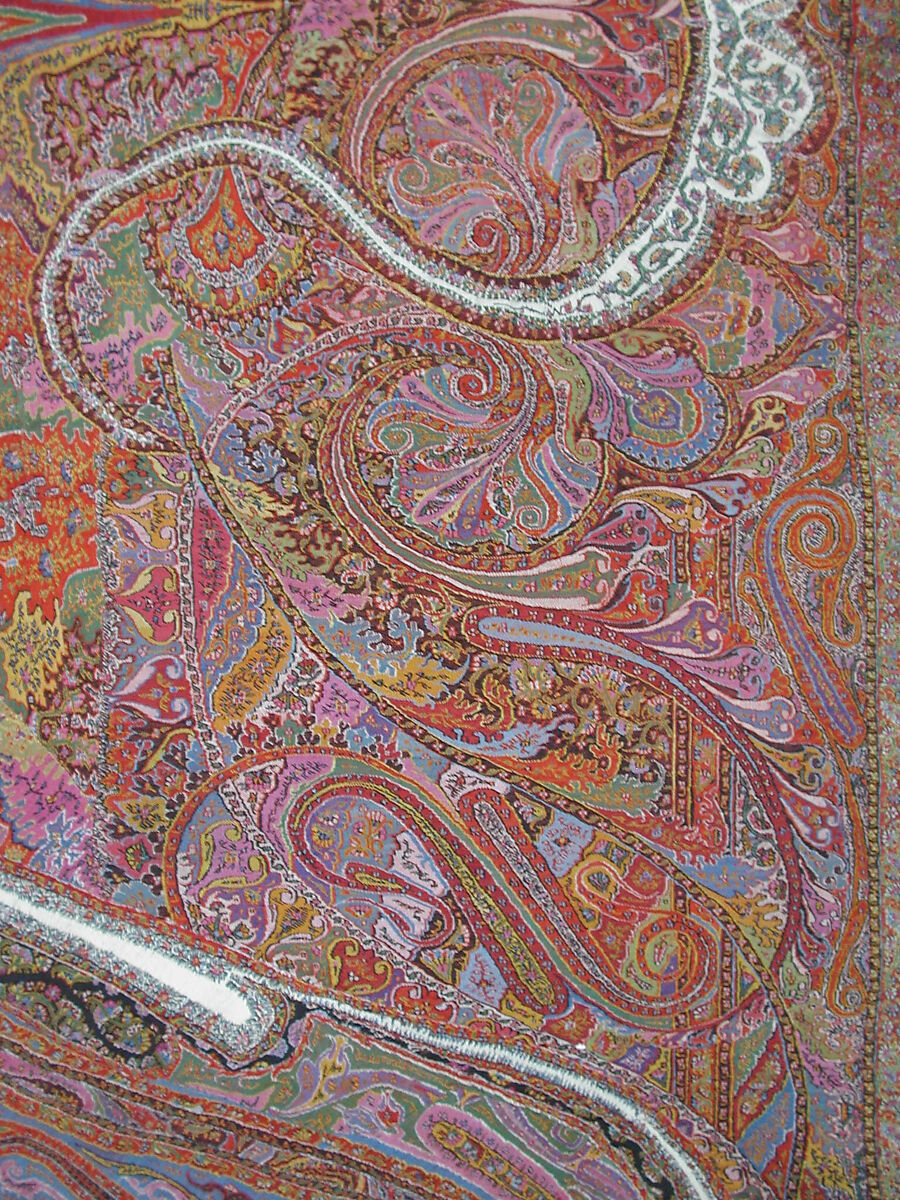 Shawl, Wool; woven and embroidered