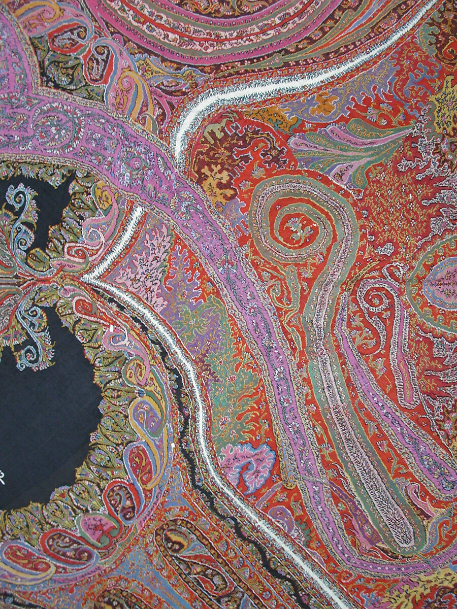 Shawl, Wool; woven and embroidered