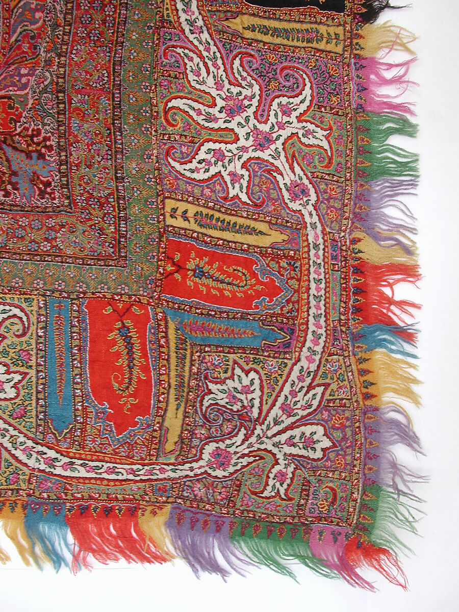 Shawl, Wool; woven and embroidered