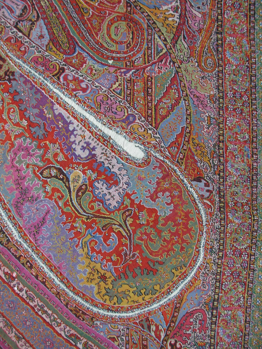 Shawl, Wool; woven and embroidered