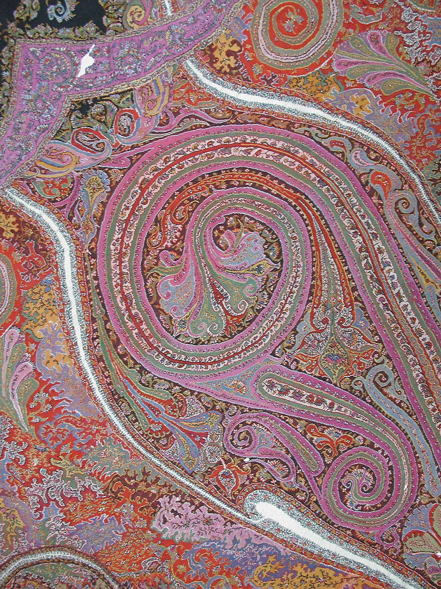 Shawl, Wool; woven and embroidered