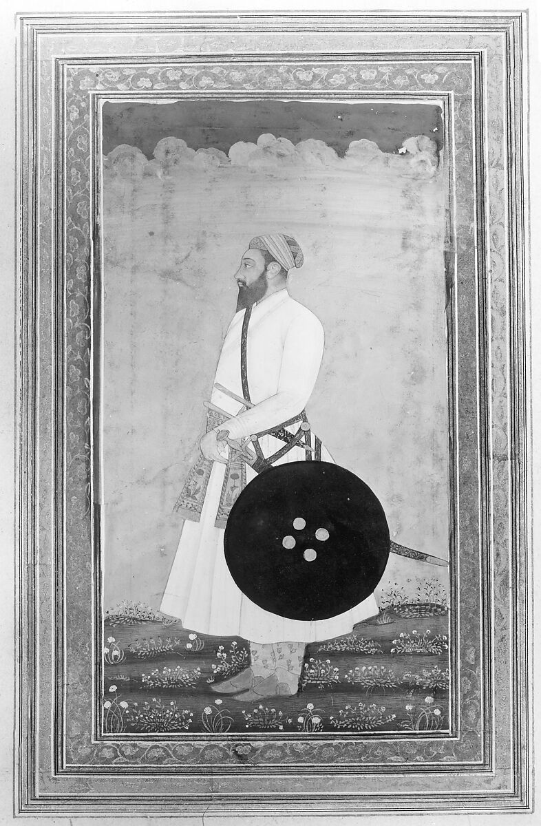 Portrait of Jafar Khan, Ink, opaque watercolor, and gold on paper