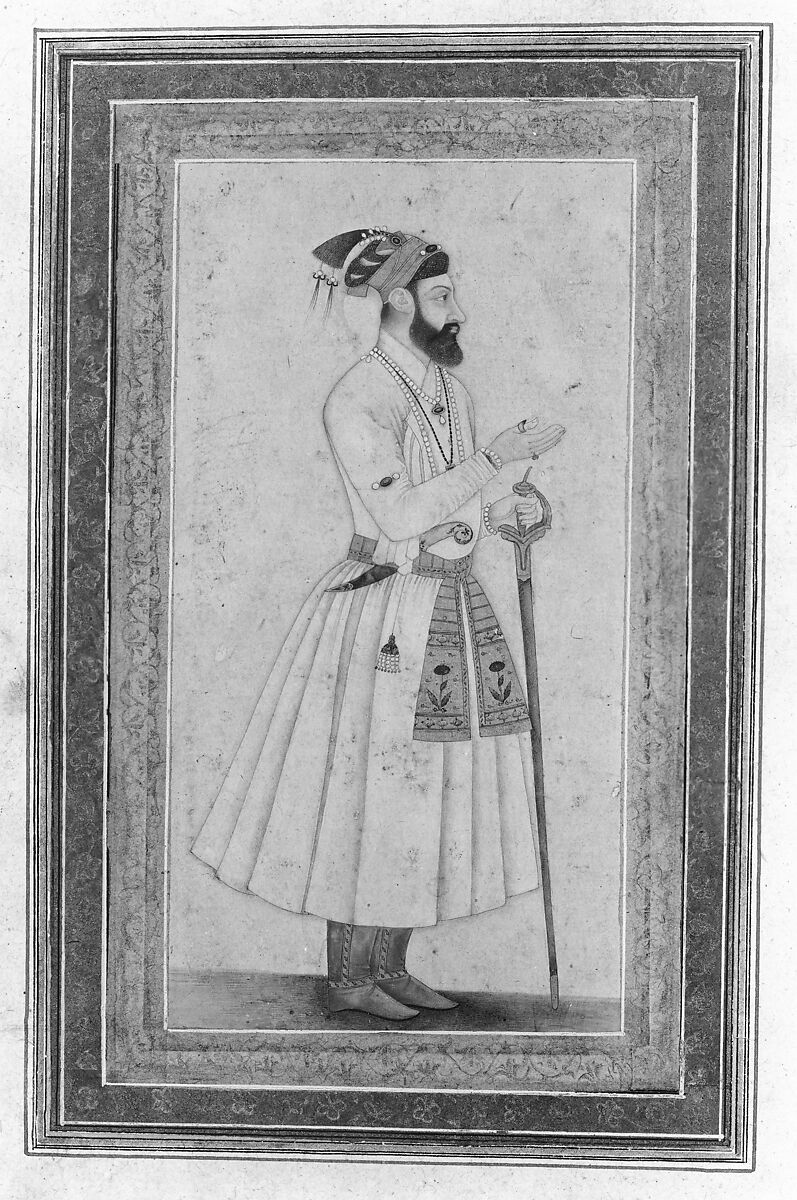 Portrait of the Emperor Aurangzeb, Ink, opaque watercolor, and gold on paper