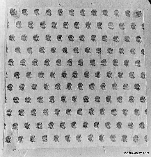 Textile Fragment, Silk, cotton, and metal wrapped thread; brocaded