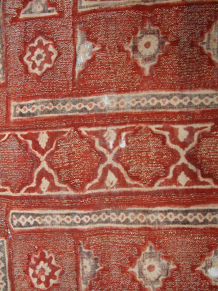Sari, Cotton and metal wrapped thread; printedSelvage: brocaded