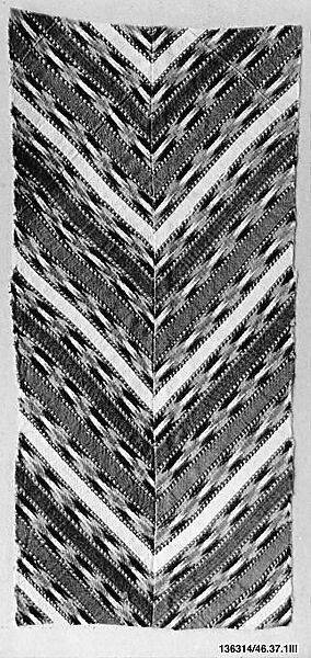 Textile Fragment, Silk and cotton; woven 