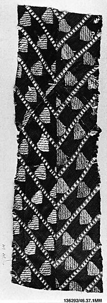 Textile Fragment, Silk and metal wrapped thread; brocaded 