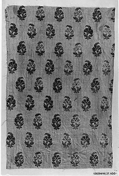 Textile Fragment, Silk and cotton; brocaded 