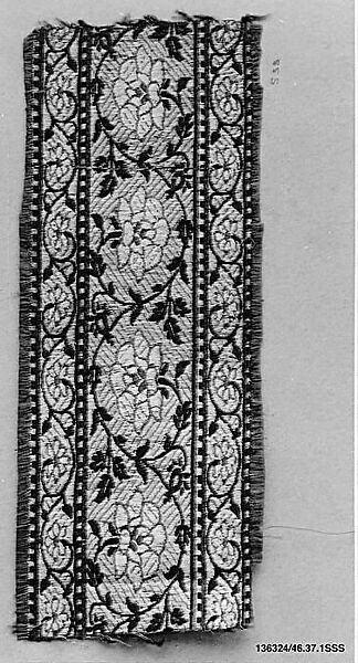 Textile Fragment, Silk and metal wrapped thread; brocaded 