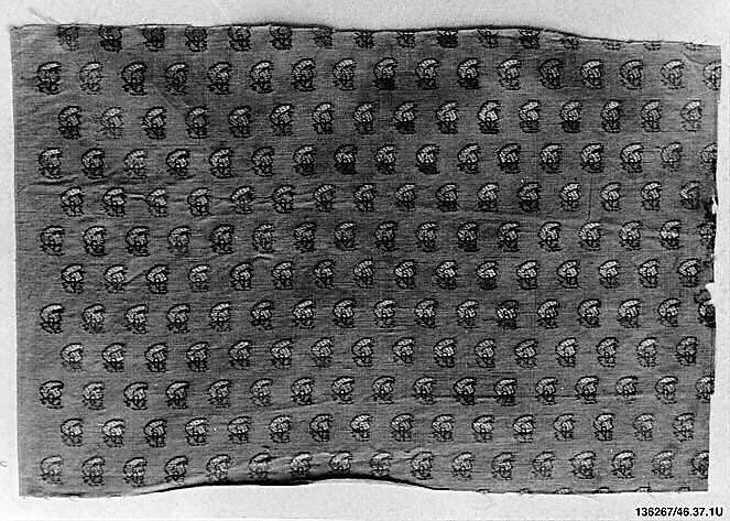 Textile Fragment, Silk and metal wrapped thread; brocaded