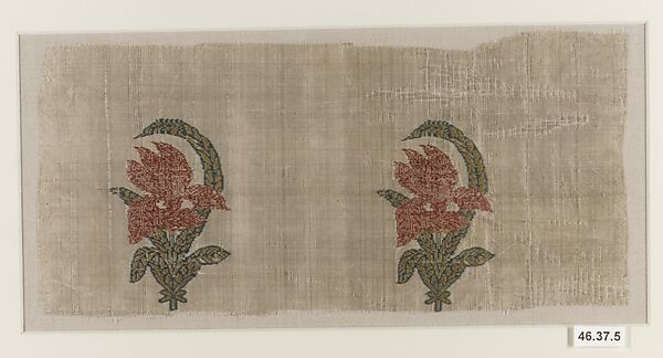 Textile Fragment, Silk; brocaded