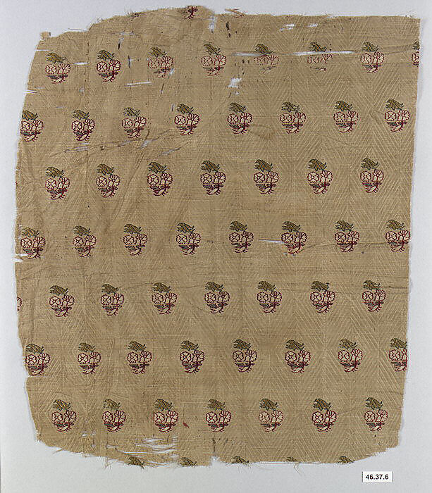 Textile Fragment, Silk; brocaded 