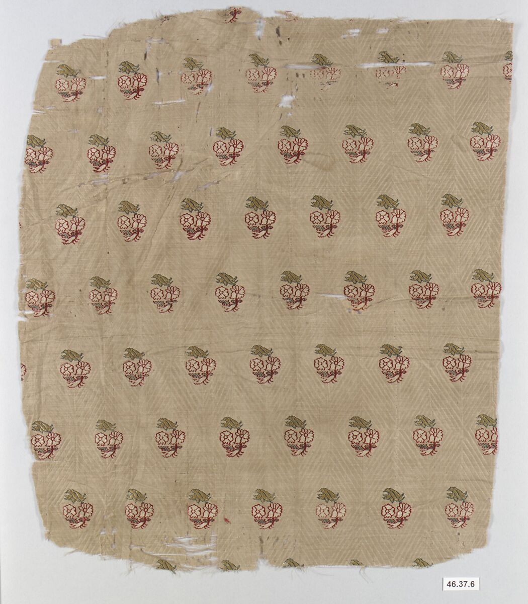 Textile Fragment, Silk; brocaded