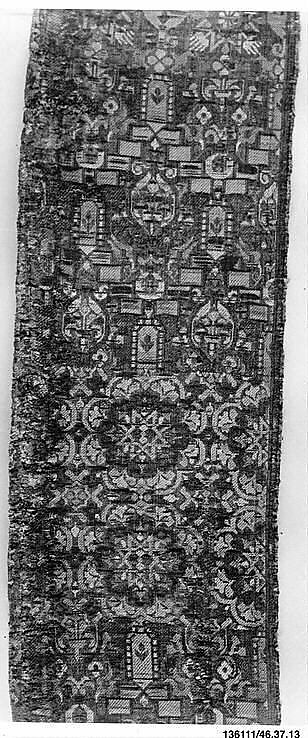 Fragment of Sash, Silk; woven
