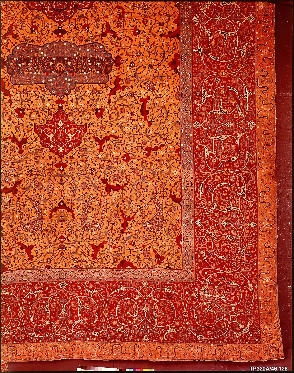 The Anhalt Medallion Carpet, Cotton (warp), silk (weft), wool (pile); asymmetrically knotted pile