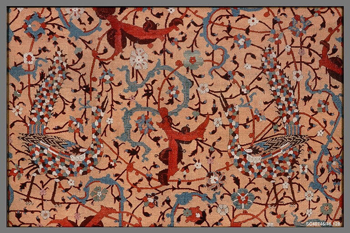 The Anhalt Medallion Carpet, Cotton (warp), silk (weft), wool (pile); asymmetrically knotted pile