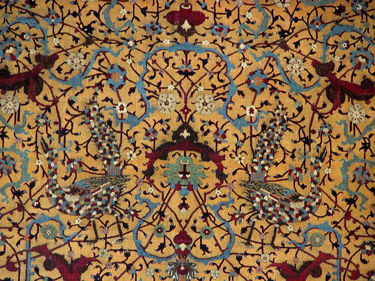 The Anhalt Medallion Carpet, Cotton (warp), silk (weft), wool (pile); asymmetrically knotted pile