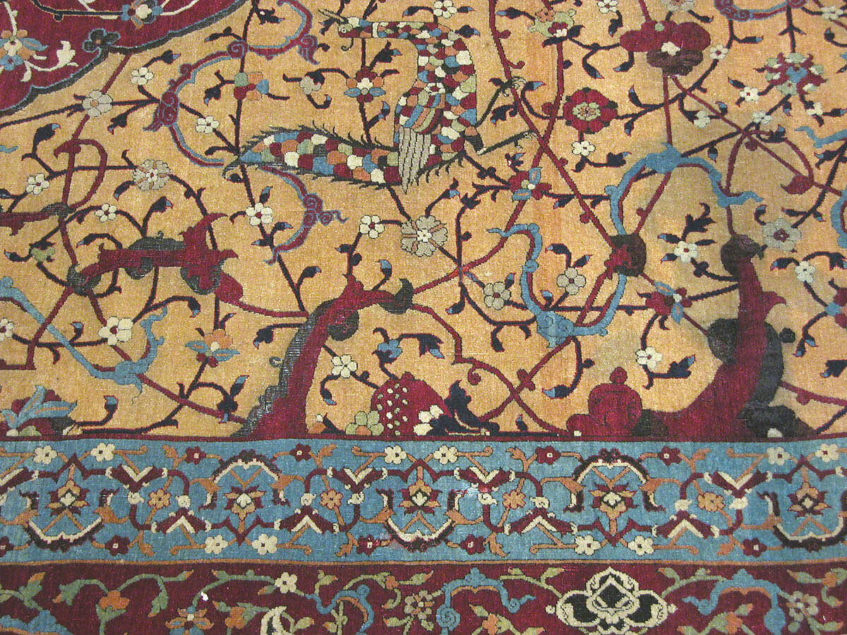 The Anhalt Medallion Carpet, Cotton (warp), silk (weft), wool (pile); asymmetrically knotted pile