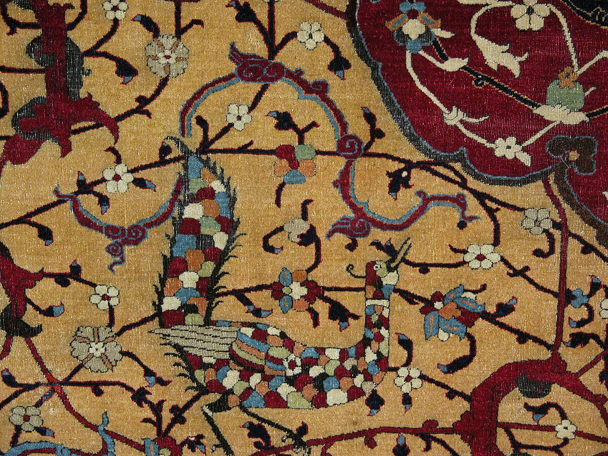 The Anhalt Medallion Carpet, Cotton (warp), silk (weft), wool (pile); asymmetrically knotted pile