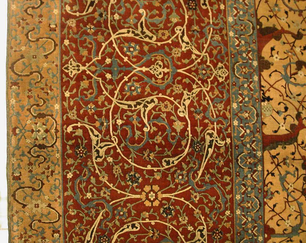 The Anhalt Medallion Carpet, Cotton (warp), silk (weft), wool (pile); asymmetrically knotted pile