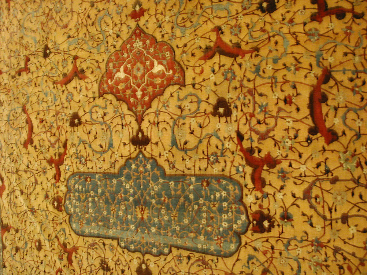 The Anhalt Medallion Carpet, Cotton (warp), silk (weft), wool (pile); asymmetrically knotted pile