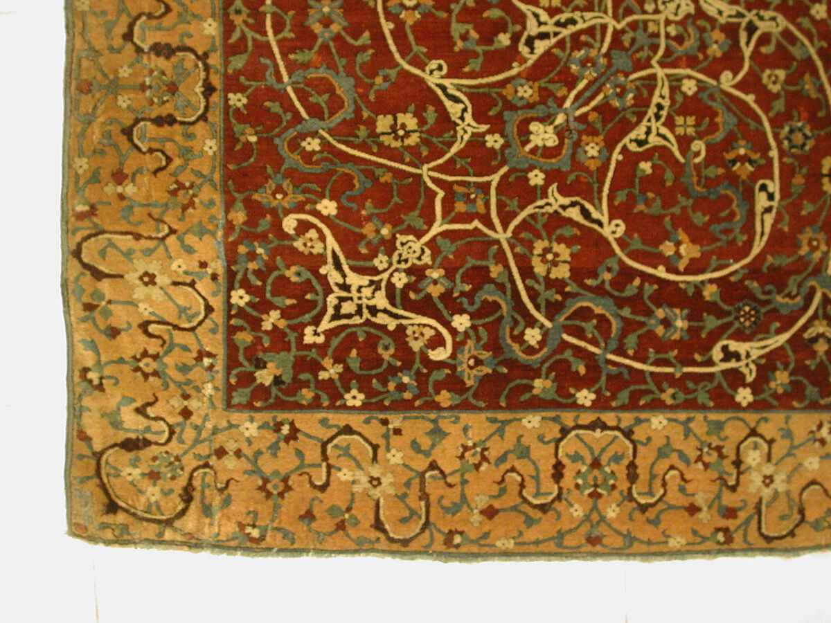 The Anhalt Medallion Carpet, Cotton (warp), silk (weft), wool (pile); asymmetrically knotted pile