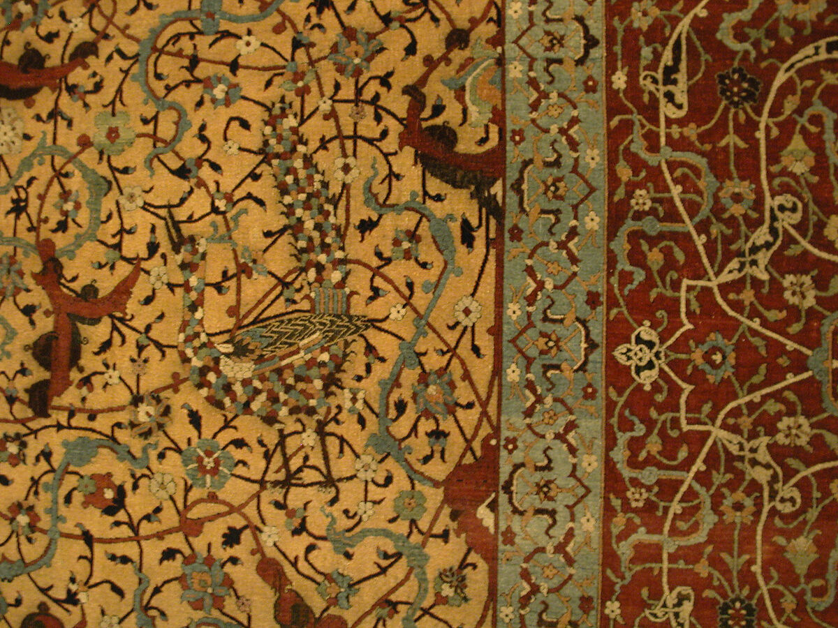 The Anhalt Medallion Carpet, Cotton (warp), silk (weft), wool (pile); asymmetrically knotted pile