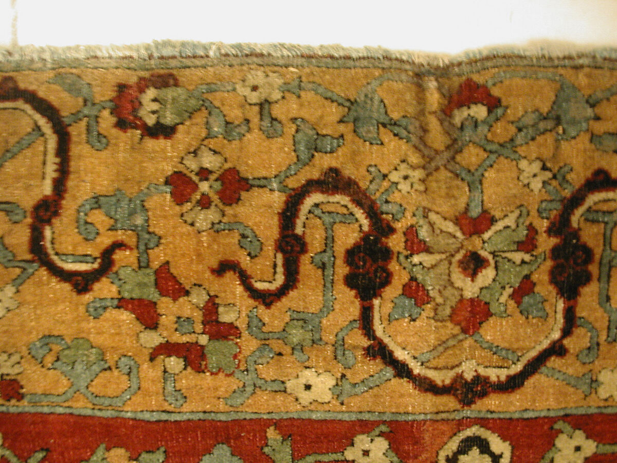 The Anhalt Medallion Carpet, Cotton (warp), silk (weft), wool (pile); asymmetrically knotted pile