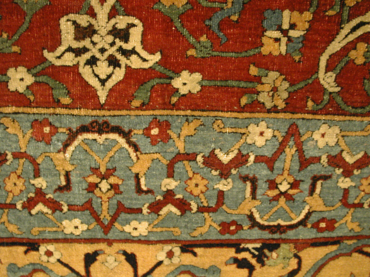 The Anhalt Medallion Carpet, Cotton (warp), silk (weft), wool (pile); asymmetrically knotted pile