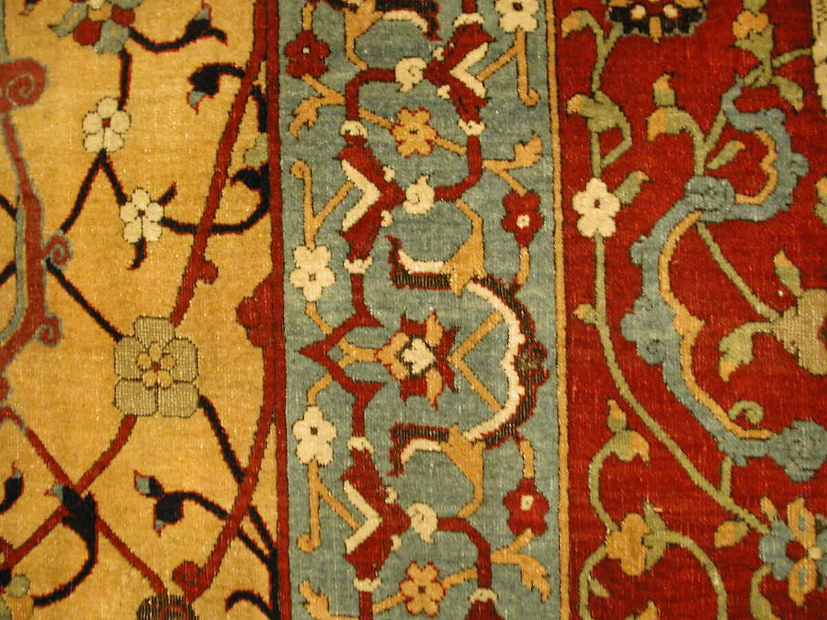The Anhalt Medallion Carpet, Cotton (warp), silk (weft), wool (pile); asymmetrically knotted pile