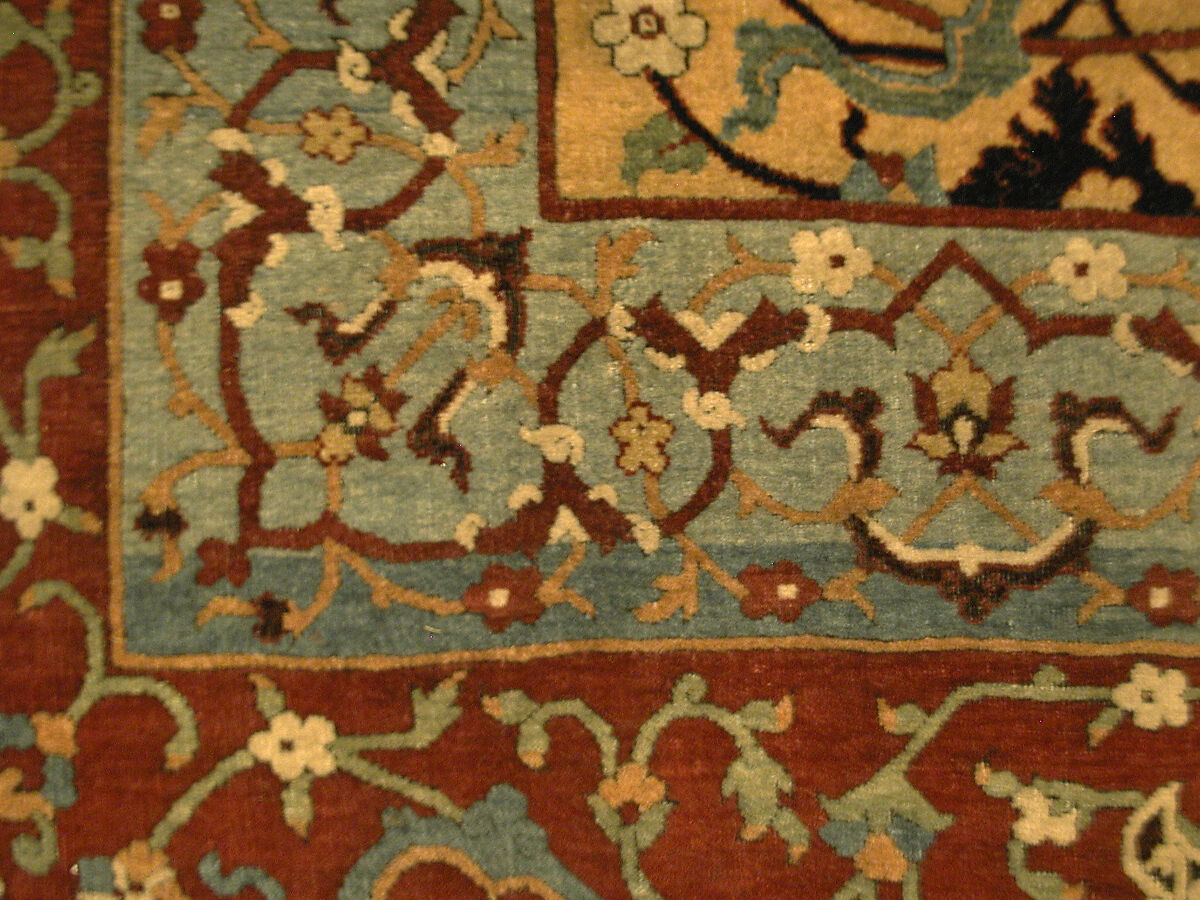 The Anhalt Medallion Carpet, Cotton (warp), silk (weft), wool (pile); asymmetrically knotted pile