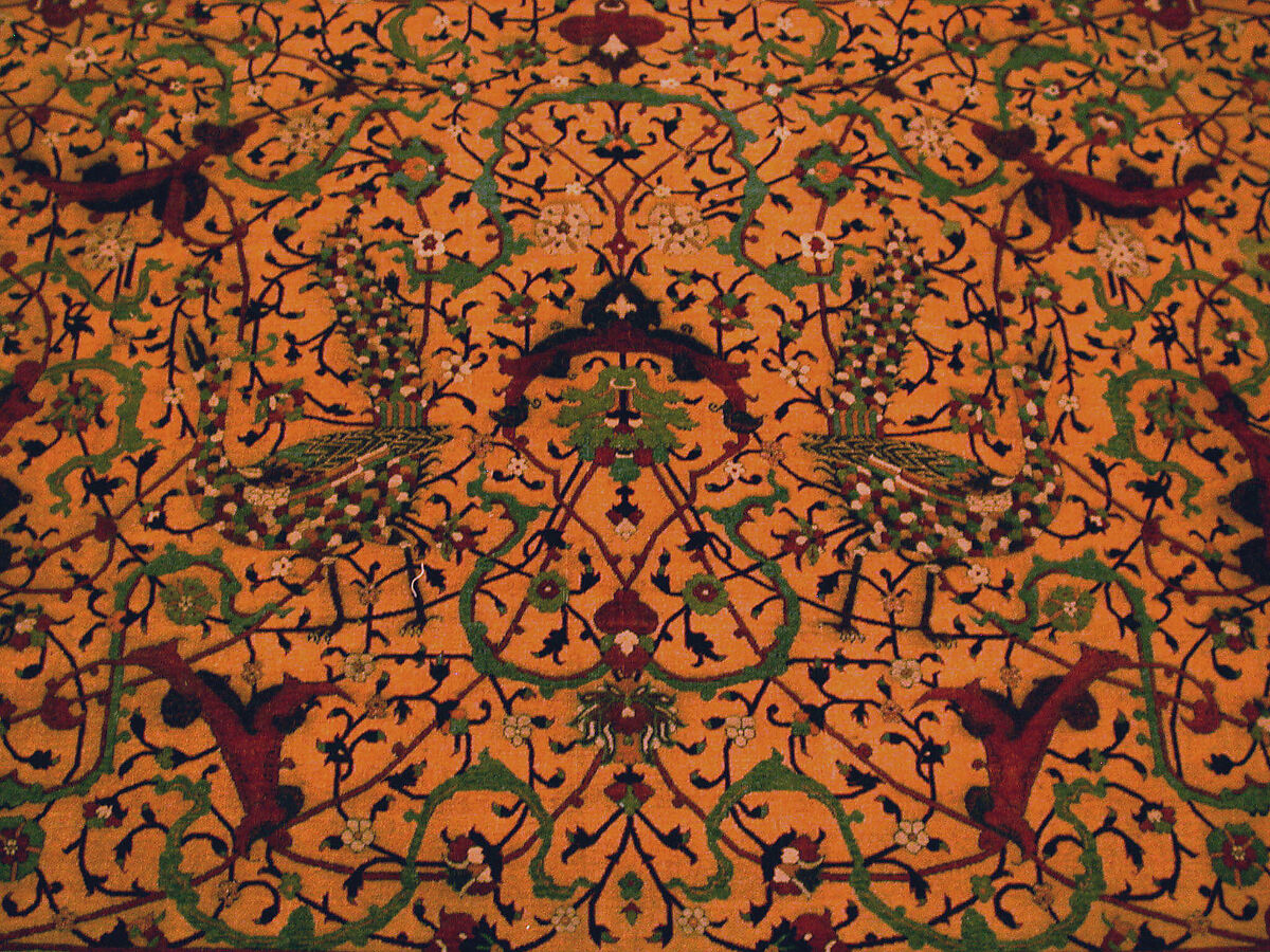 The Anhalt Medallion Carpet, Cotton (warp), silk (weft), wool (pile); asymmetrically knotted pile