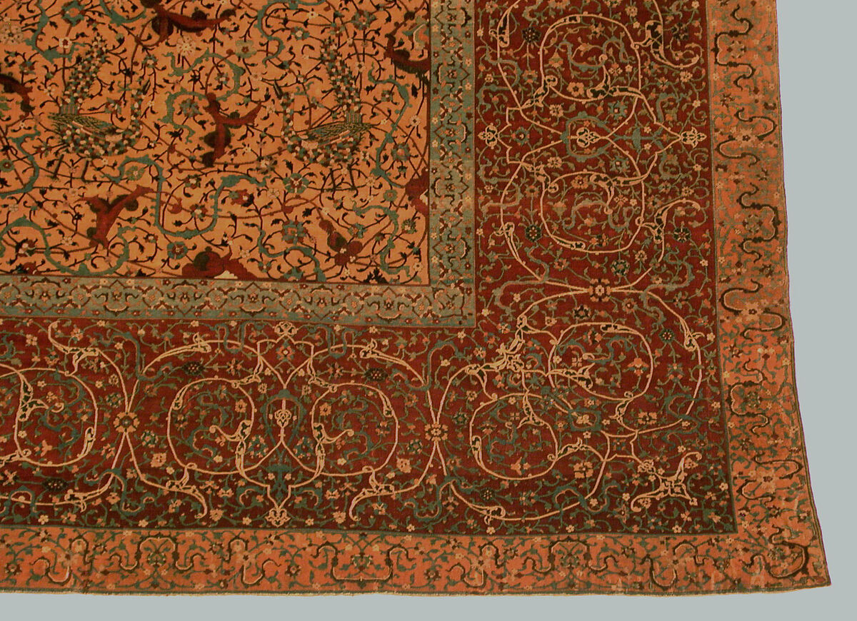 The Anhalt Medallion Carpet, Cotton (warp), silk (weft), wool (pile); asymmetrically knotted pile