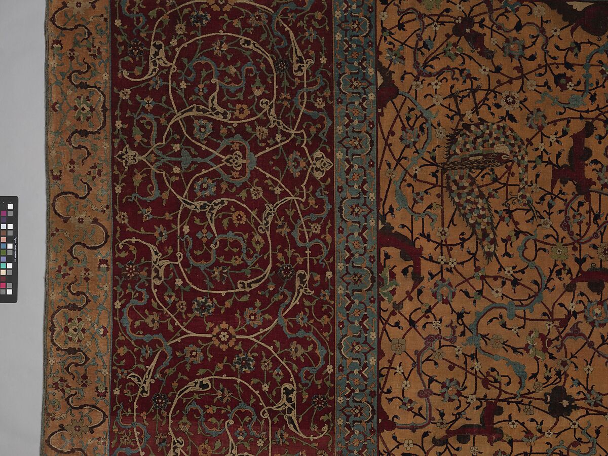 The Anhalt Medallion Carpet, Cotton (warp), silk (weft), wool (pile); asymmetrically knotted pile