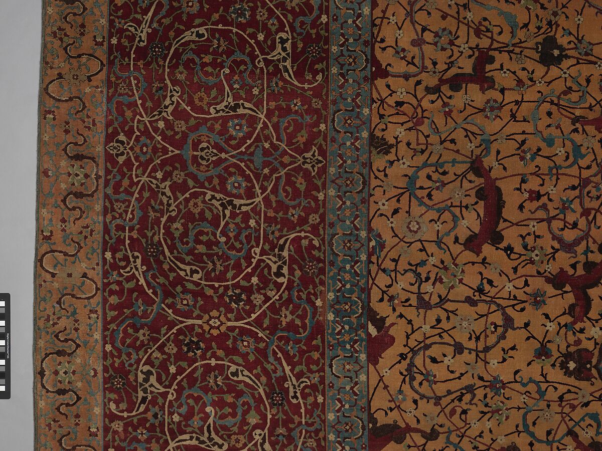 The Anhalt Medallion Carpet, Cotton (warp), silk (weft), wool (pile); asymmetrically knotted pile
