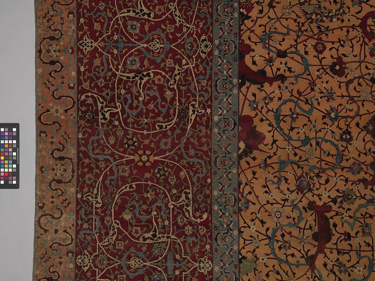 The Anhalt Medallion Carpet, Cotton (warp), silk (weft), wool (pile); asymmetrically knotted pile