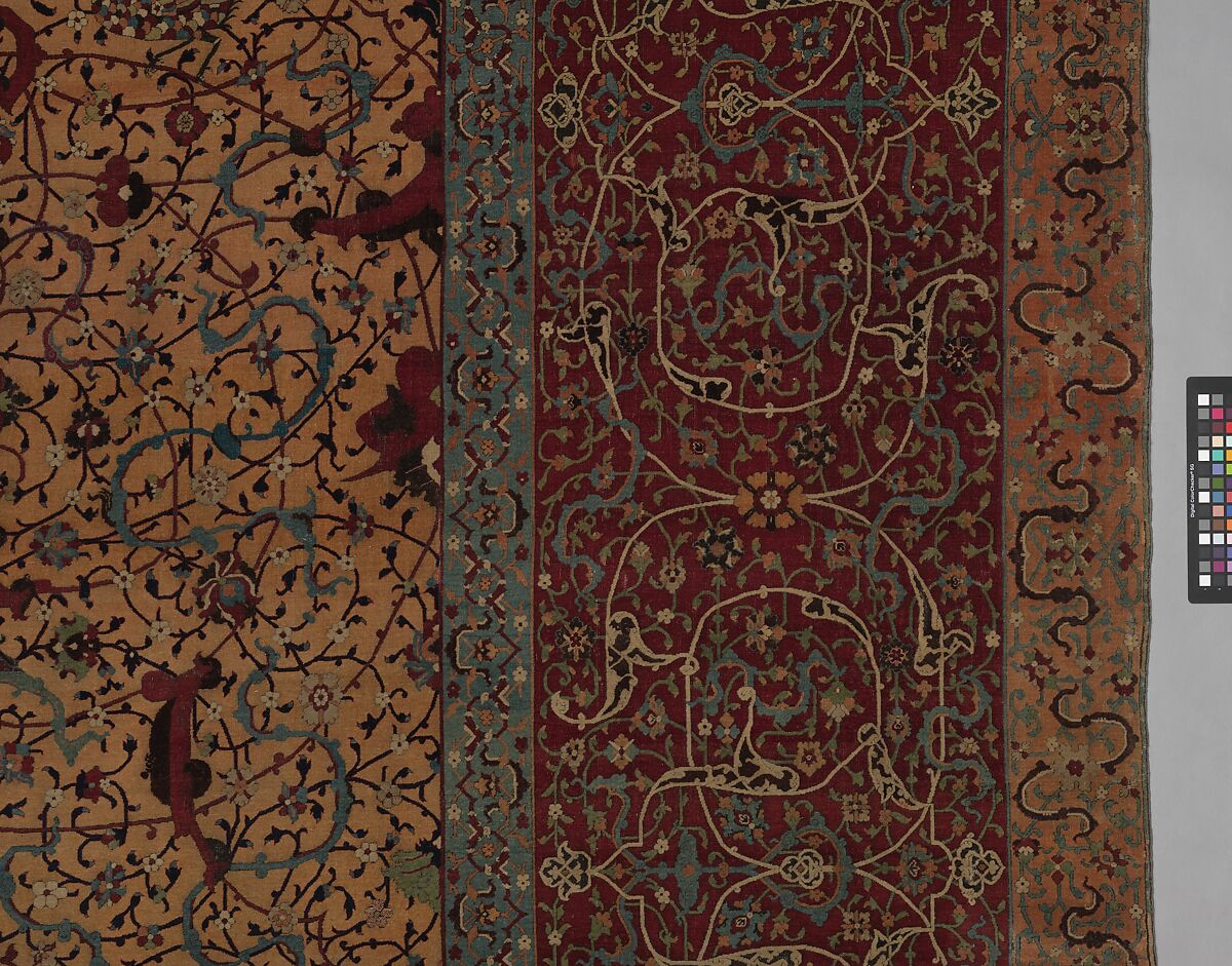 The Anhalt Medallion Carpet, Cotton (warp), silk (weft), wool (pile); asymmetrically knotted pile