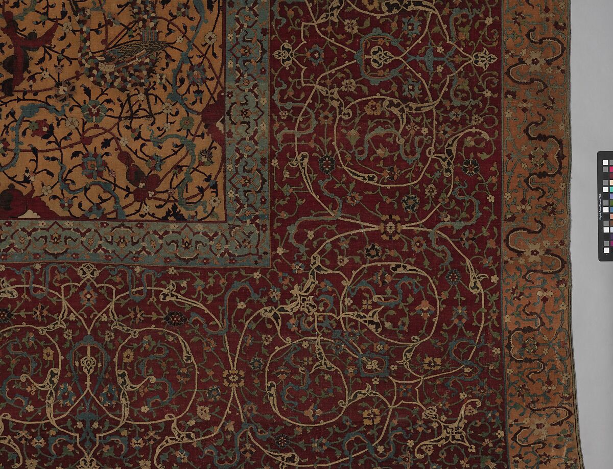 The Anhalt Medallion Carpet, Cotton (warp), silk (weft), wool (pile); asymmetrically knotted pile
