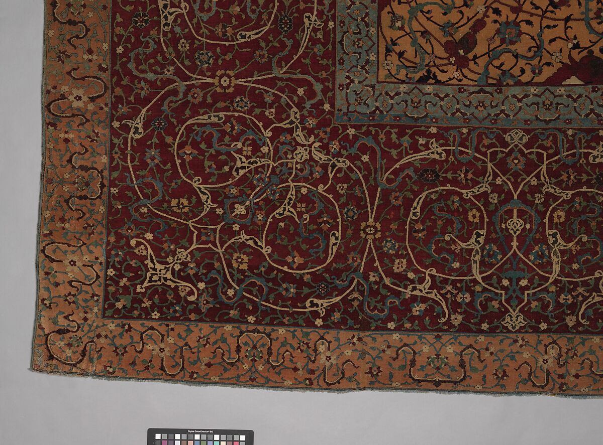 The Anhalt Medallion Carpet, Cotton (warp), silk (weft), wool (pile); asymmetrically knotted pile