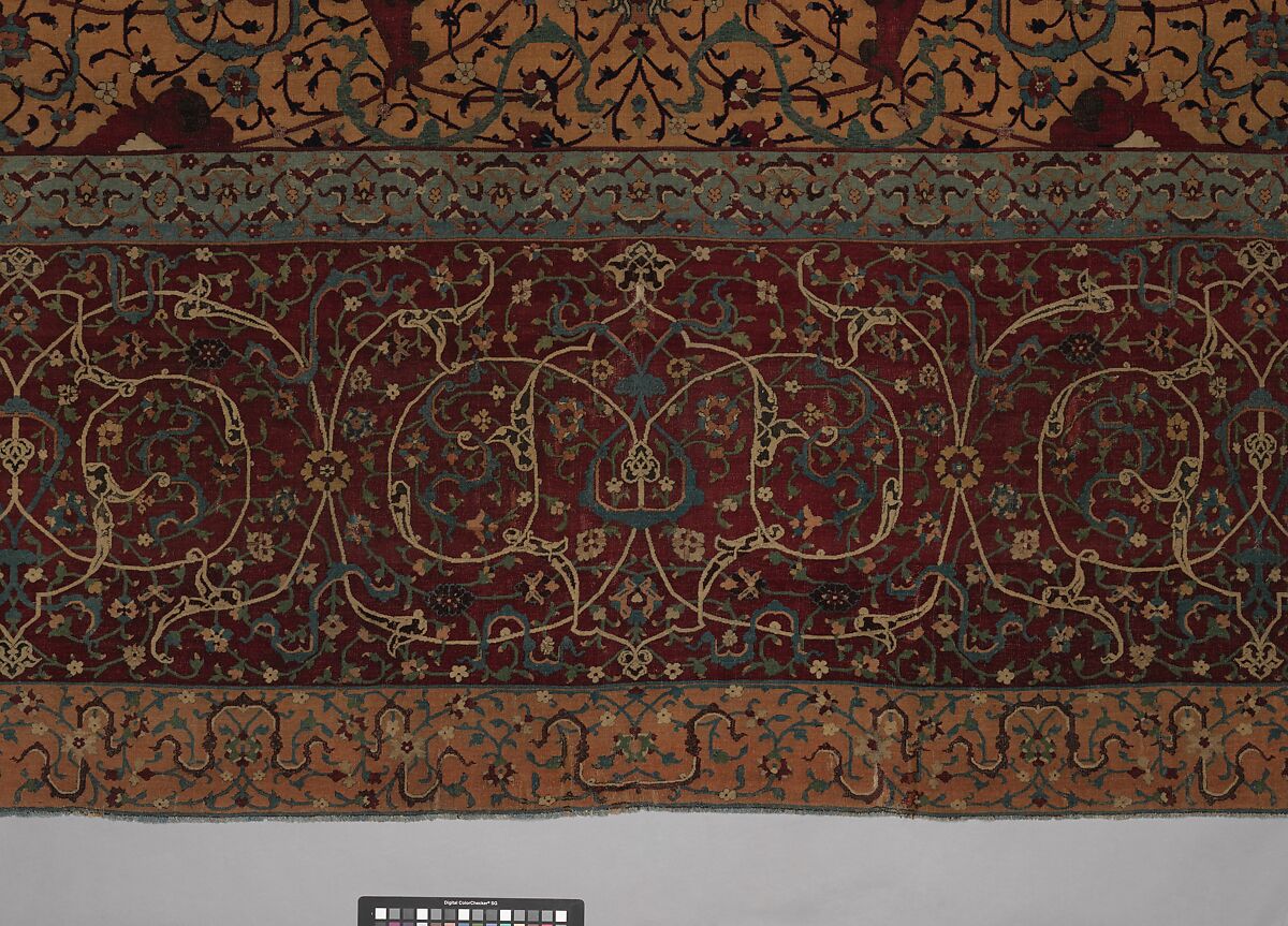 The Anhalt Medallion Carpet, Cotton (warp), silk (weft), wool (pile); asymmetrically knotted pile