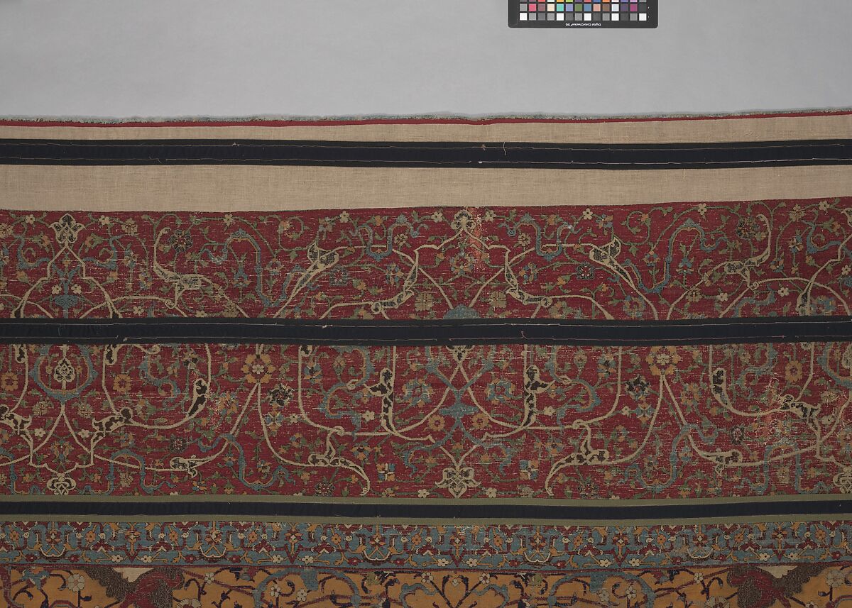 The Anhalt Medallion Carpet, Cotton (warp), silk (weft), wool (pile); asymmetrically knotted pile